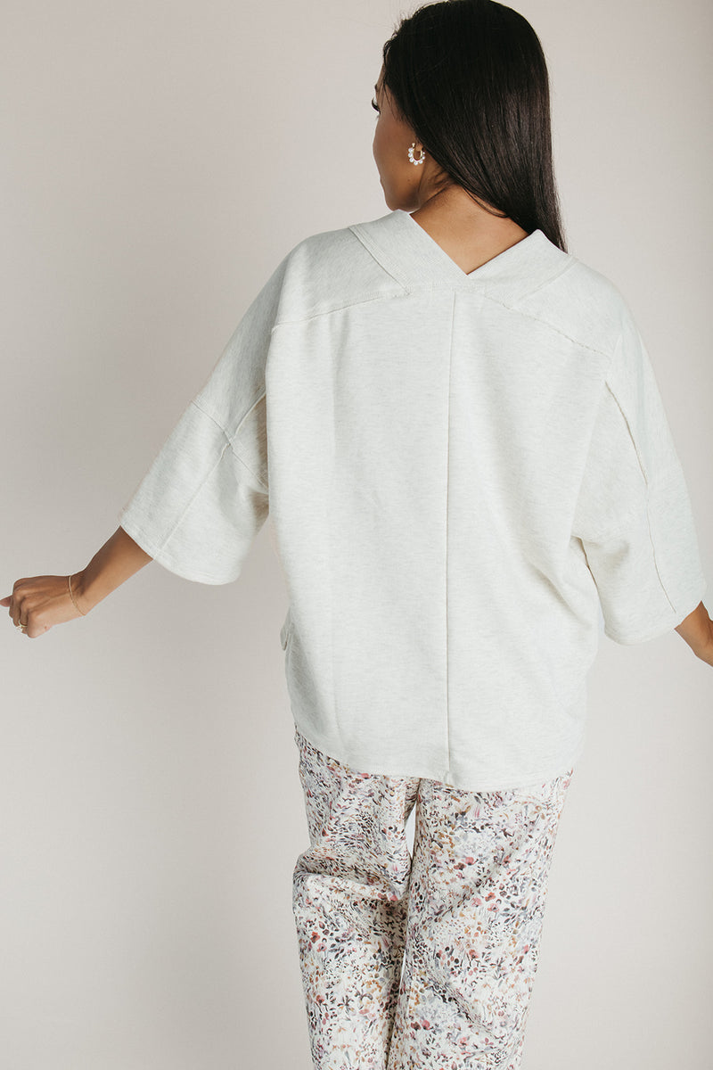 The Adalyn V-Neck Pullover in Oatmeal