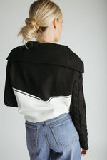 The Tawnie Cable Knit Half Zip Sweater in Black