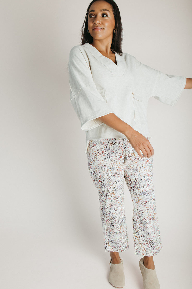 The Adalyn V-Neck Pullover in Oatmeal