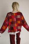 The Hammonds Plaid Checkered Sweater in Burgundy + Red