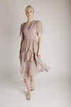 The Erickson Tiered Maxi Dress in Blush Champagne
