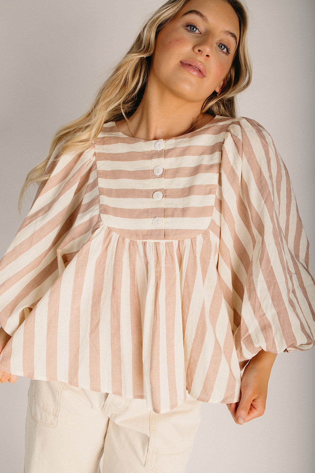 The Shanda Embroidered Button-Up Midi Dress in Buttercream – Piper & Scoot