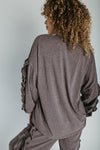 The Barger Ruffle Lounge Set in Deep Grey