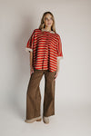 The Gurney Jacquard Blouse in Red Multi