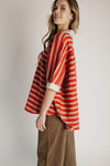 The Gurney Jacquard Blouse in Red Multi
