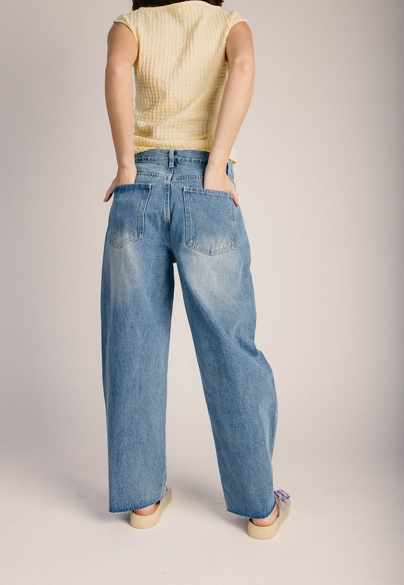 The Toone Lace Detail Barrel Jean in Denim – Piper & Scoot