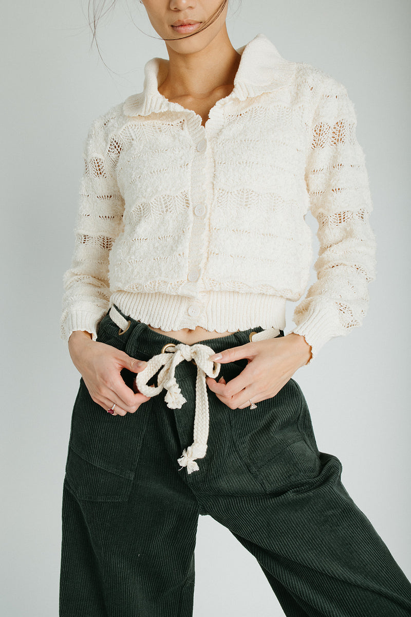 The Suzie Belted Corduroy Pant in Rifle Green