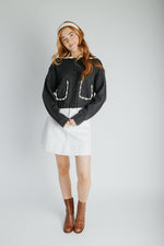 The Jones Collared Cardigan in Cottage Green