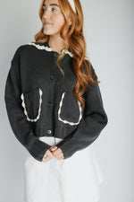 The Jones Collared Cardigan in Cottage Green
