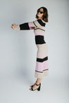The Cabrera Striped V-Neck Sweater Dress in Multi