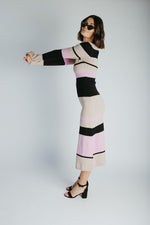 The Cabrera Striped V-Neck Sweater Dress in Multi
