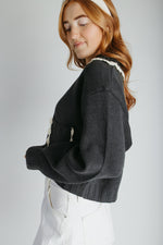 The Jones Collared Cardigan in Cottage Green