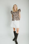The Galvez Button-Up Vest in Black Floral