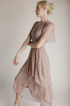 The Erickson Tiered Maxi Dress in Blush Champagne