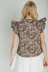 The Galvez Button-Up Vest in Black Floral