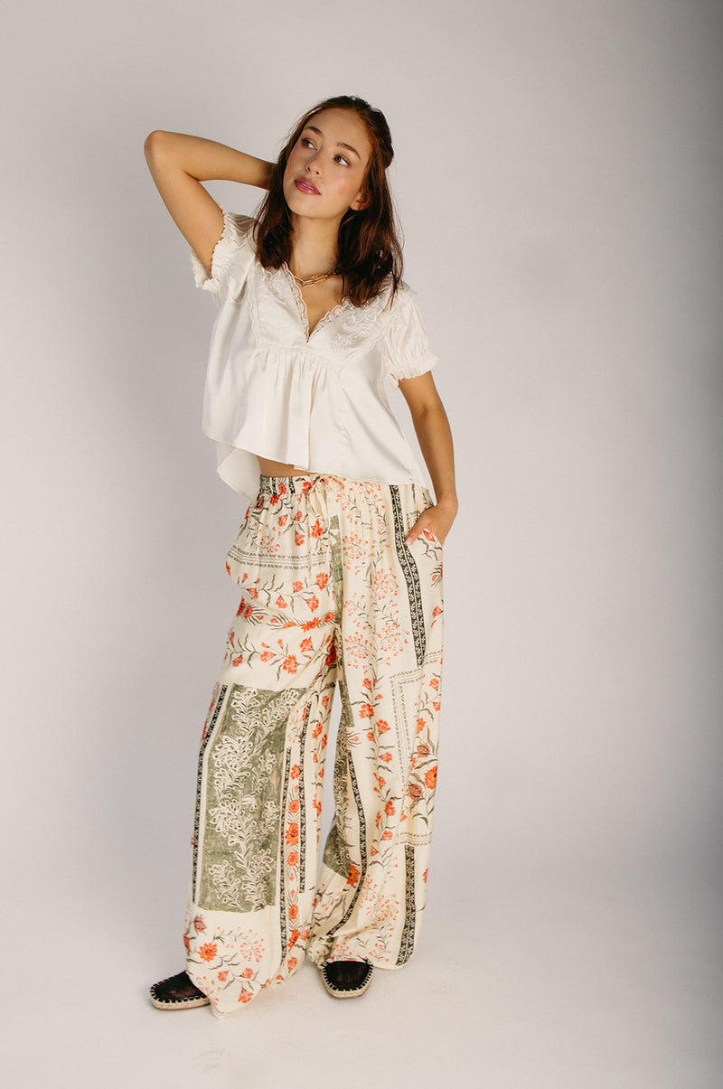 The Salford Floral Embroidered Satin Blouse in Ivory – Piper & Scoot