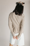 The Irvine Waffle Textured Blouse in Cream + Taupe