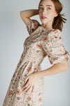 The Joanne Stitch Print Midi Dress in Natural Multi