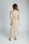 The Joanne Stitch Print Midi Dress in Natural Multi