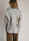 The Hartley Button-Up Blouse in Walnut Combo