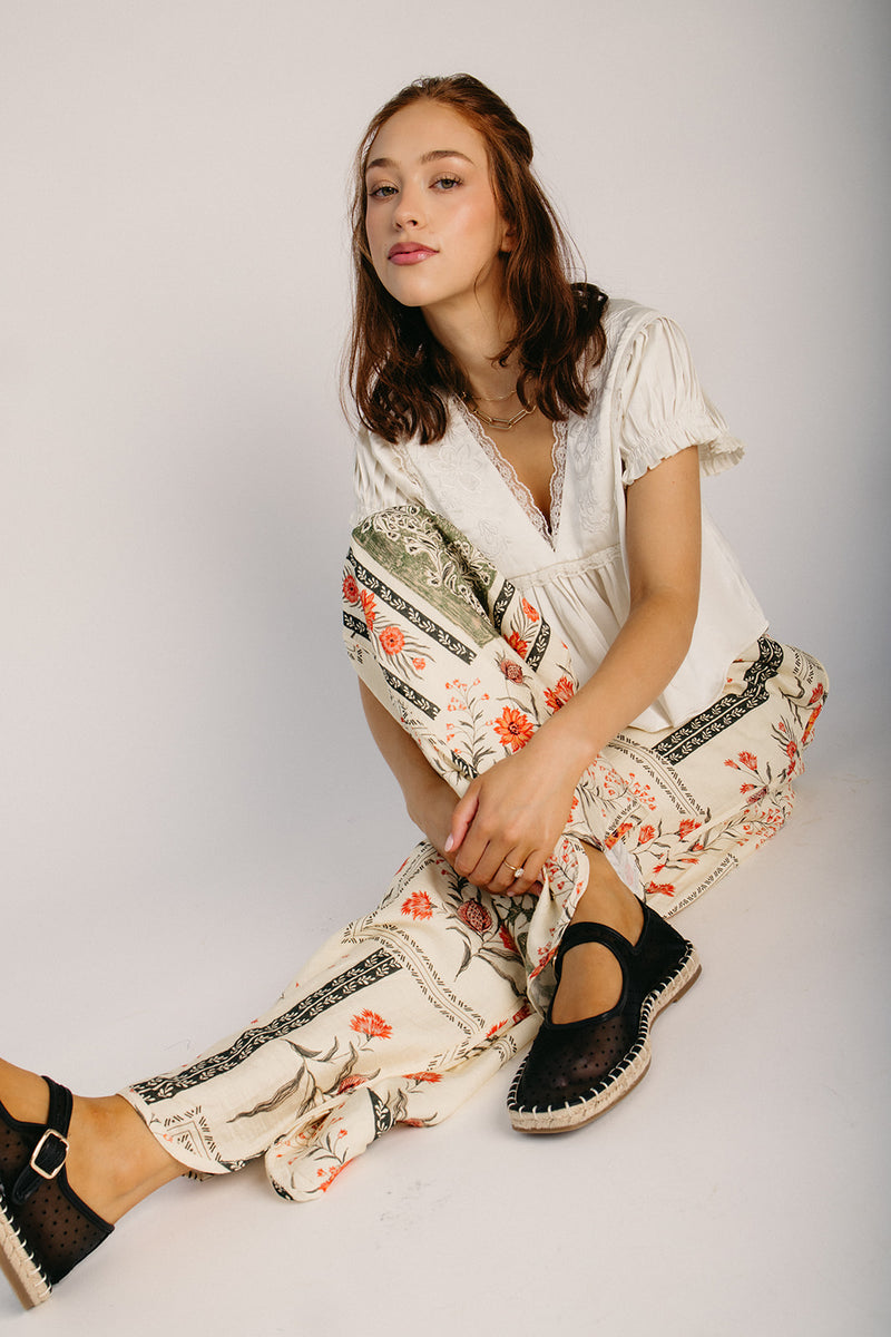 The Salford Floral Embroidered Satin Blouse in Ivory – Piper & Scoot