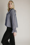 The Donaldson Gingham Ruffle Blouse in Black