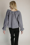 The Donaldson Gingham Ruffle Blouse in Black