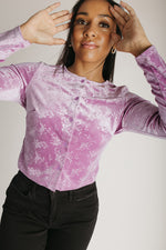 The Ludington Velvet Cardigan in Purple