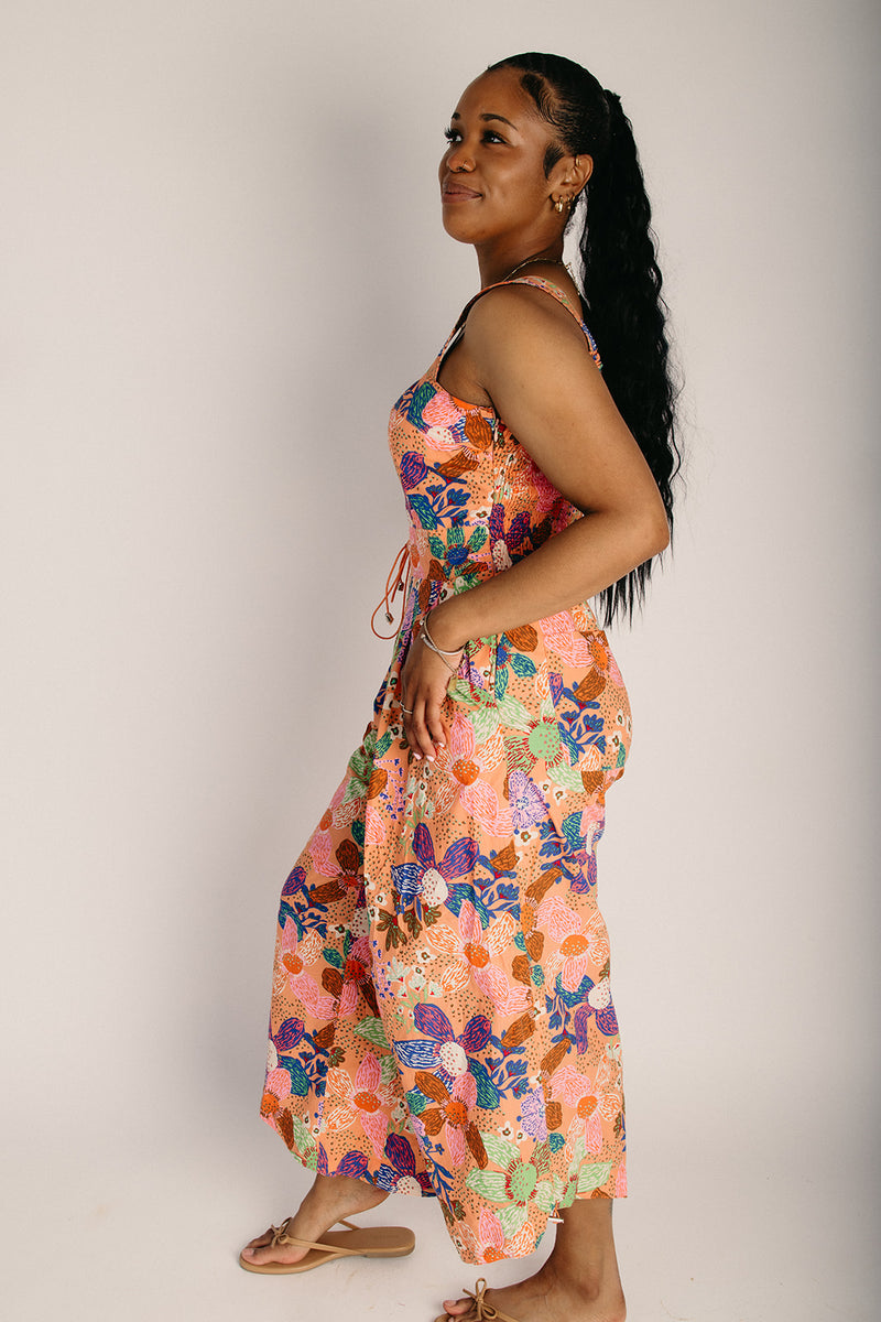 The Hurwitz Floral Jumpsuit in Coral Multi – Piper & Scoot