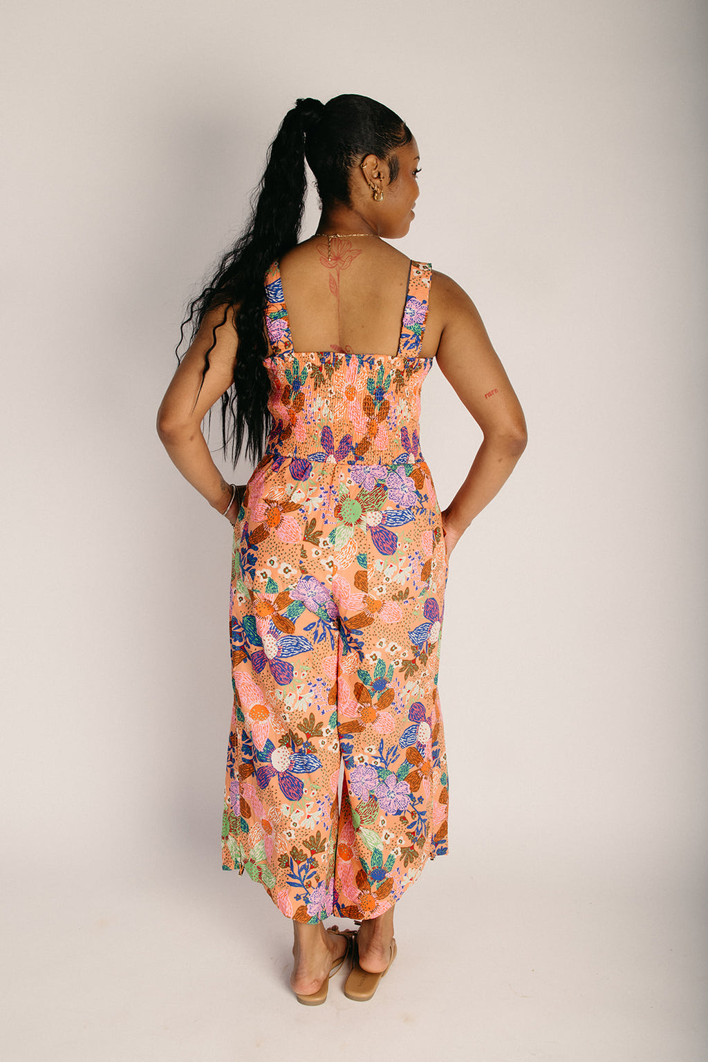 The Hurwitz Floral Jumpsuit in Coral Multi – Piper & Scoot
