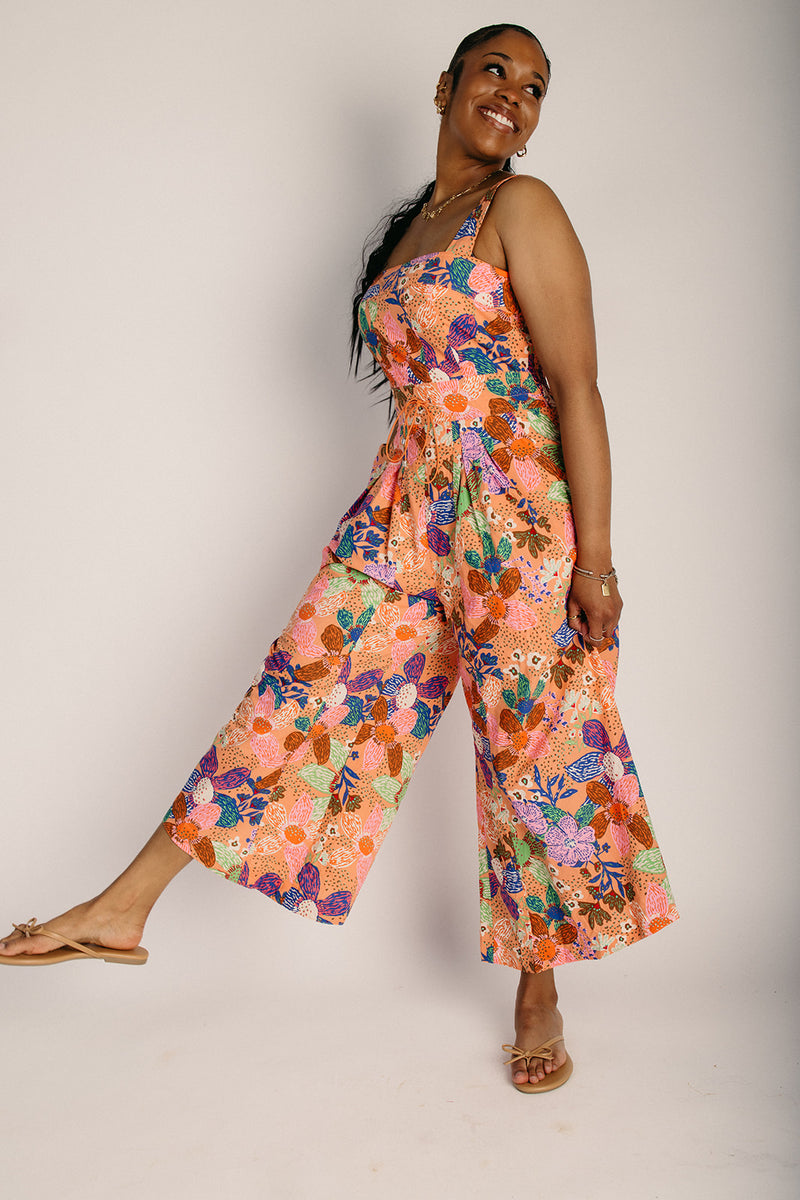 The Hurwitz Floral Jumpsuit in Coral Multi – Piper & Scoot