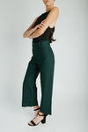 The Lissa Straight Leg Gingham Pant in Hunter Green