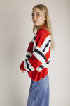 The Stephanie Striped Rugby Sweater in Red+ Navy