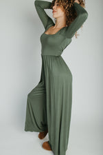 The Pippin Twist Detail Jumpsuit in Army Green