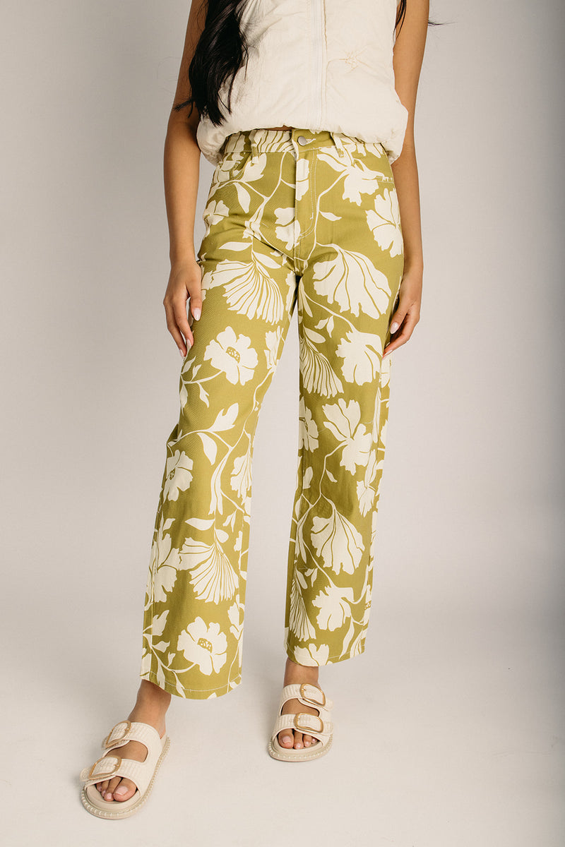 The Bussey Floral High Rise Jean in Matcha Latte – Piper & Scoot