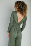 The Pippin Twist Detail Jumpsuit in Army Green