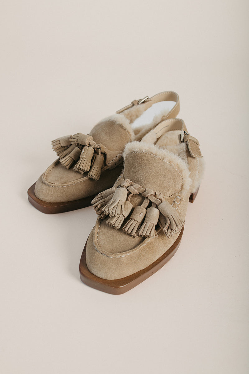 Dolce Vita: Hamlit Plush Loafer in Dark Taupe Suede