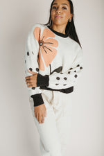 The Kastner Floral Detail Sweater in Ivory
