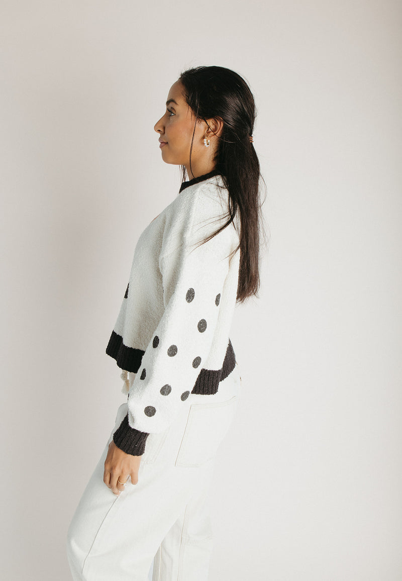 The Kastner Floral Detail Sweater in Ivory