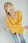 The Jeanette Button Front Cardigan in Mustard