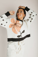 The Kastner Floral Detail Sweater in Ivory