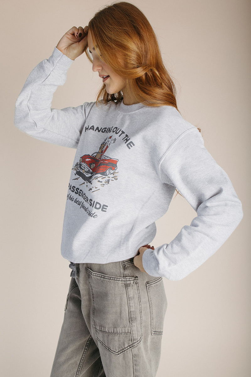 The Passenger Side Holiday Sweatshirt in Heather Grey