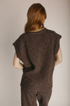 The Kline Button-Up Sweater Vest in Dark Chocolate