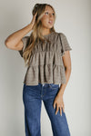 The Susannah Ruffled Blouse in Light Olive