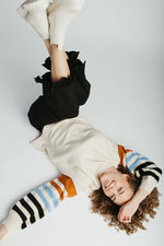 The Kenmore Crew Neck Sweater  in Ivory + Stripe