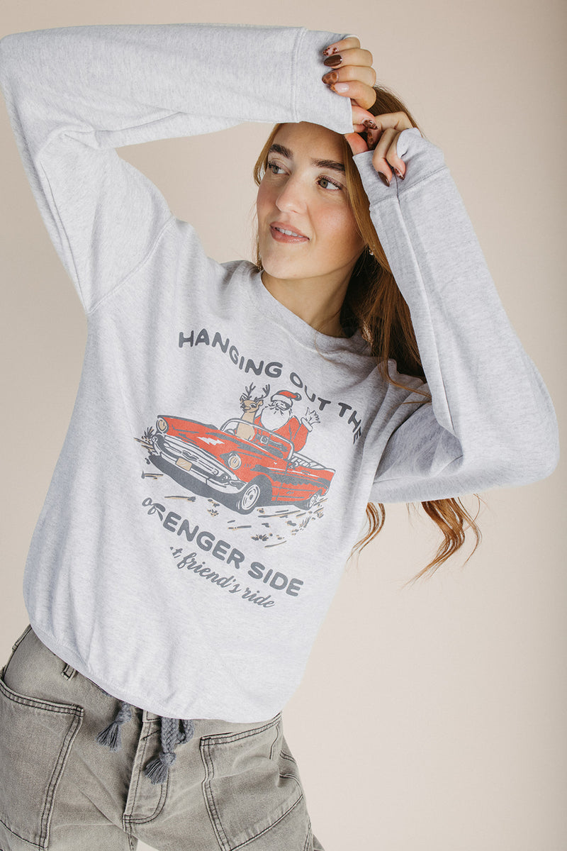 The Passenger Side Holiday Sweatshirt in Heather Grey