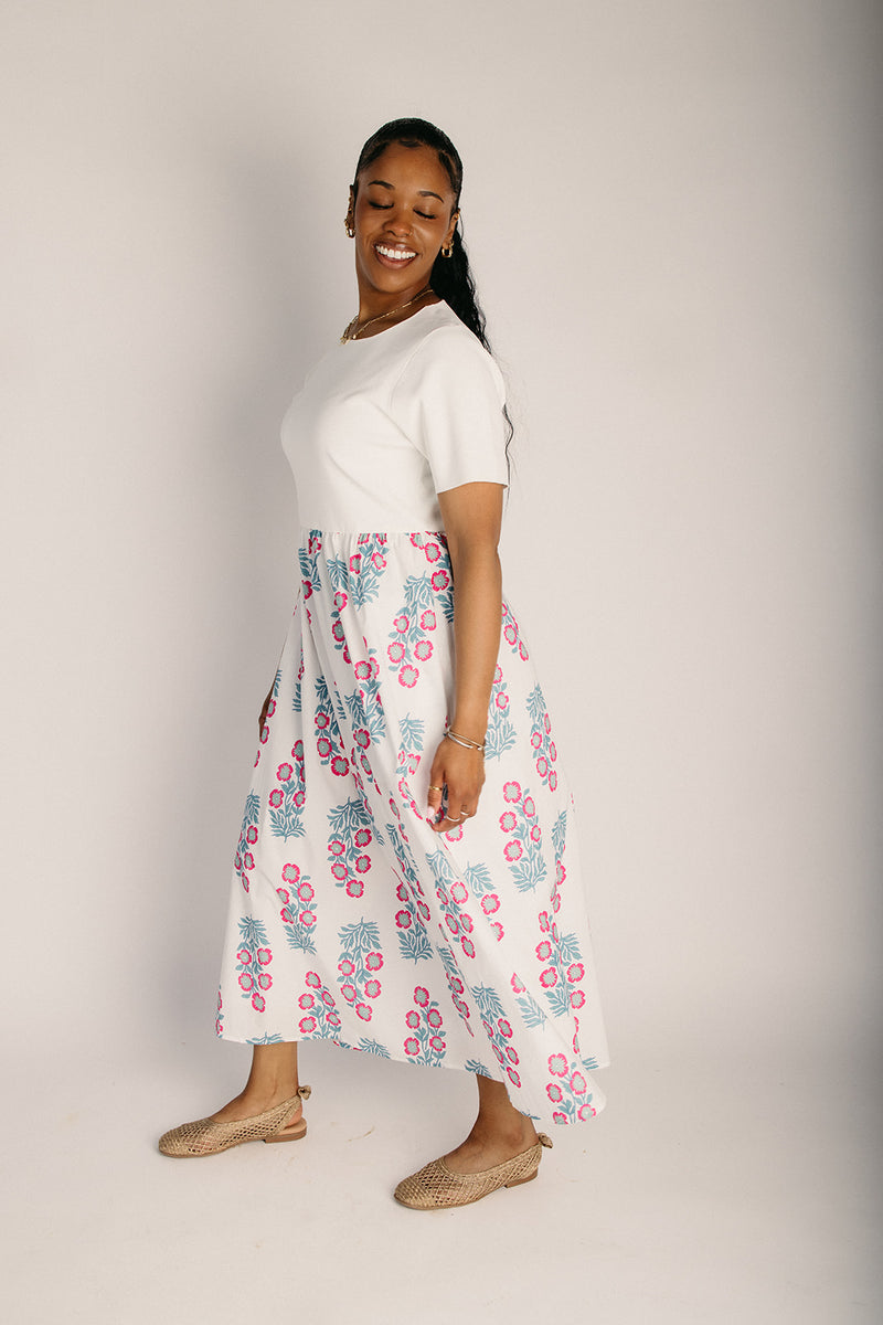 knee length dresses for ladies Button Front Midi Shirt Dress White / XL main image 1