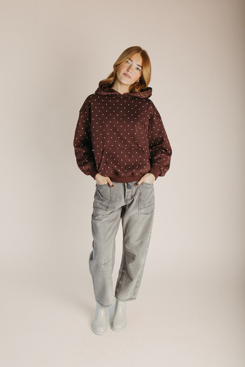 The Paula Polka Dot Sweatshirt in Brown