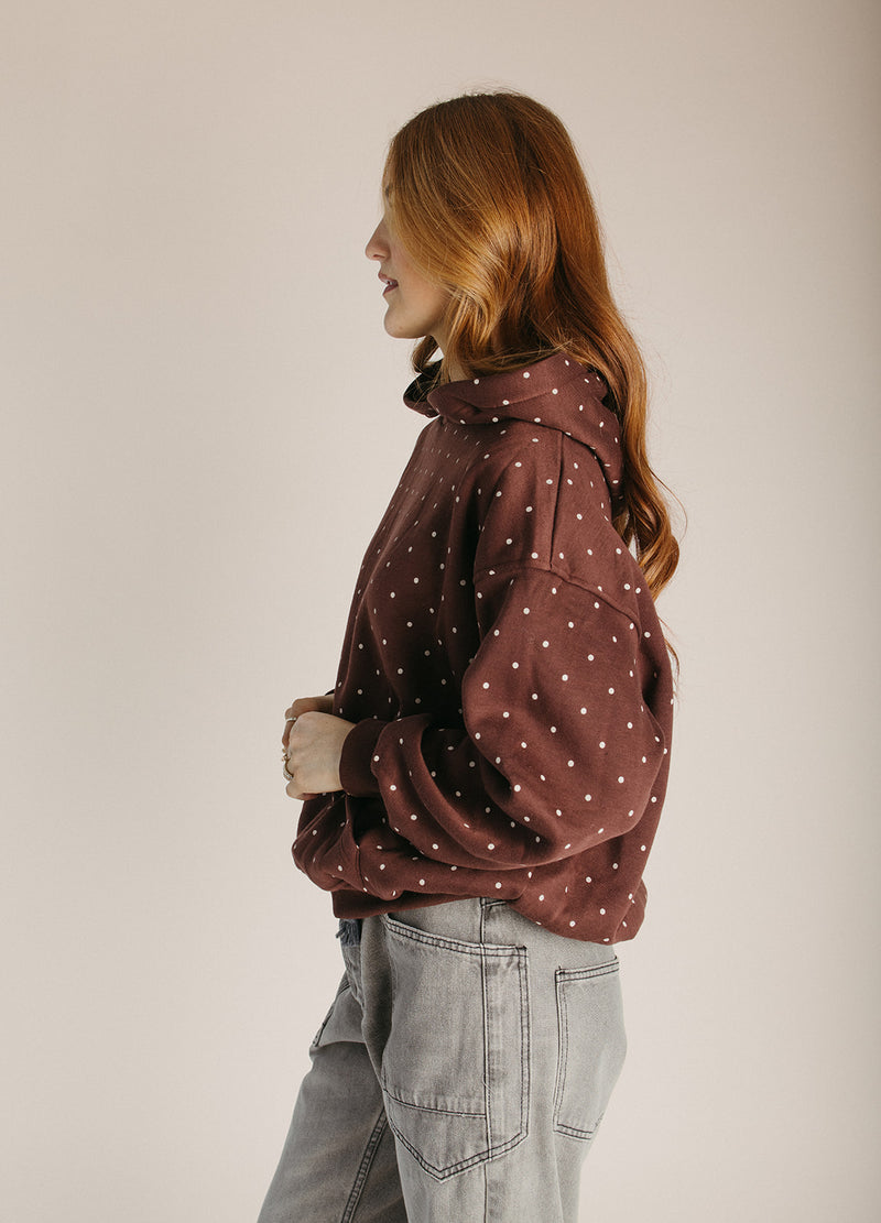 The Paula Polka Dot Sweatshirt in Brown