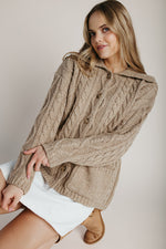 The Emmett Button-Up Knit Cardigan in Beige